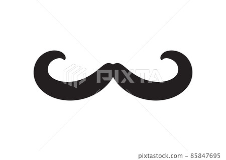 Moustache vector icon. Black retro style mustache. Shave barber vintage man face Moustache vector icon. Black retro style mustache. Shave barber vintage man face 85847695