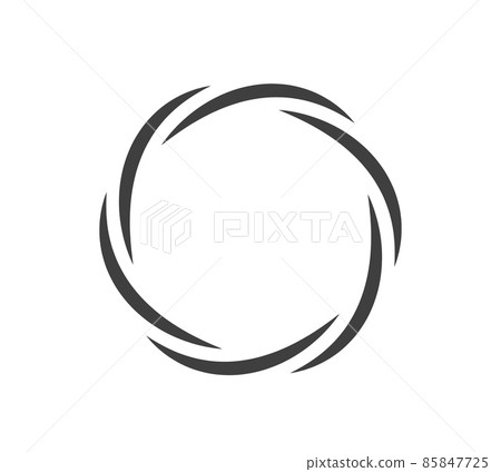 Round frame black and white vector ornament. Graphic border doodle. Ring curve link connection Round frame black and white vector ornament. Graphic border doodle. Ring curve link connection 85847725