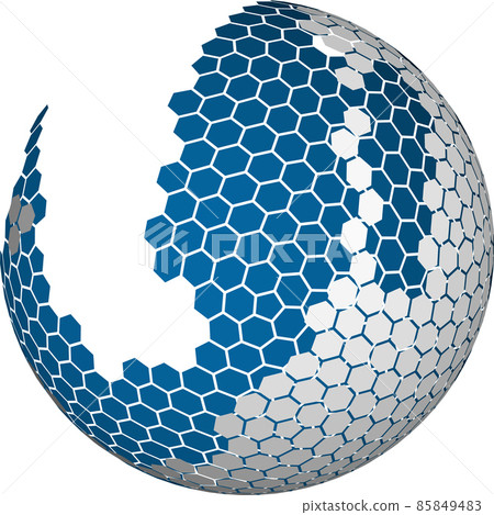 Abstract hexagonal 3d sphere vector background 85849483