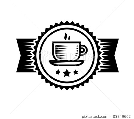 Vintage style illustration of a tea or coffee cup isolated on white background. Vector emblem for packaging and cafe menu design. Hot drink icon. Coffee shop logo Vintage style illustration of a tea or coffee cup isolated on white background. Vector emblem for packaging and cafe menu design. Hot drink icon. Coffee shop logo 85849662