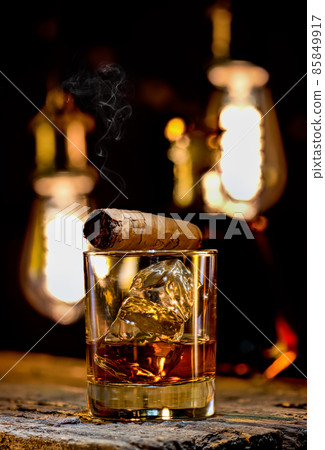 Whiskey and cigar Whiskey and cigar 85849917