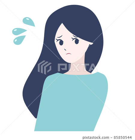 A woman with a troubled face 85850544