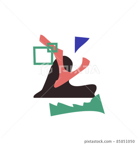 Modern abstract geometric shapes arrangement on white 85851050