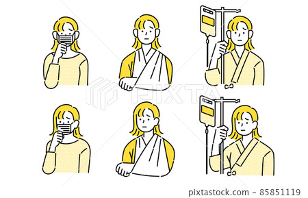 受傷/生病的女人的插圖 85851119