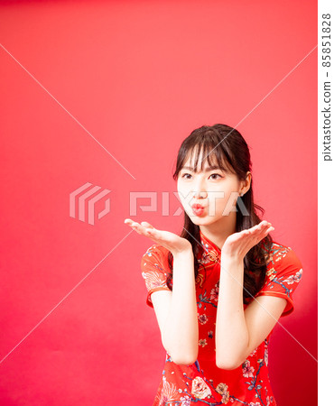 A portrait of a proboscis on a red background, written by a female cheongsam. A portrait of a proboscis on a red background, written by a female cheongsam. 85851828