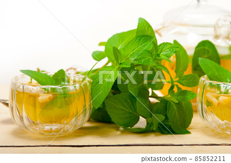 Arab traditional mint and pine nuts tea Arab traditional mint and pine nuts tea 85852211