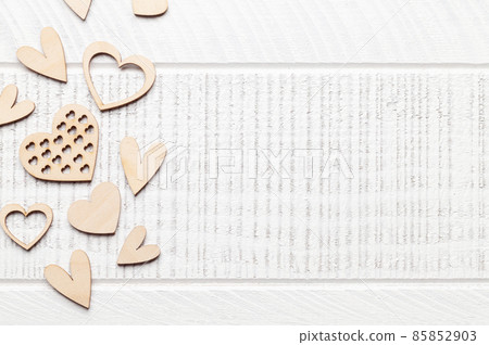 Valentines day wooden hearts 85852903