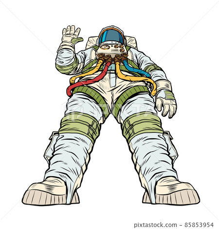 A giant astronaut in a majestic pose. Space exploration, hero of the universe 85853954
