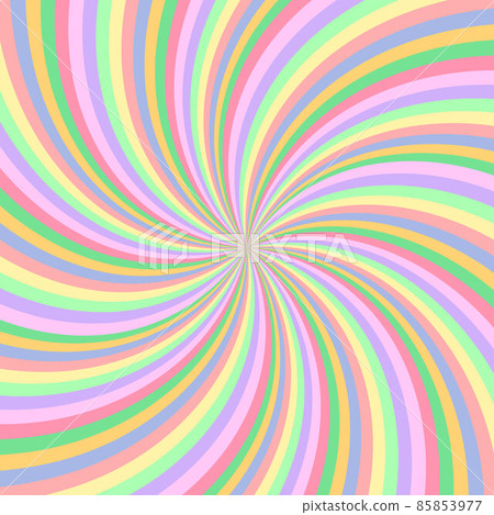 Rainbow swirl background. Radial pastel rainbow of twisted spiral. Vector illustration. 85853977