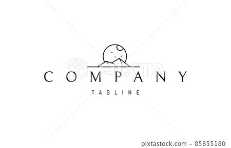 Vector logo on which an abstract image of mountains and flying birds above them. Vector logo on which an abstract image of mountains and flying birds above them. 85855180