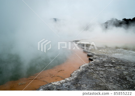 The beautiful colors of Champagne Pool, hot thermal spring, Rotorua, New Zealand The beautiful colors of Champagne Pool, hot thermal spring, Rotorua, New Zealand 85855222
