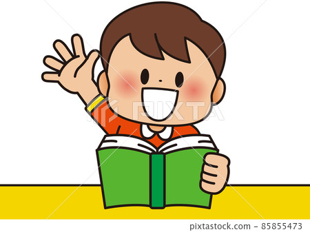 A child who raises his hand and announces 85855473