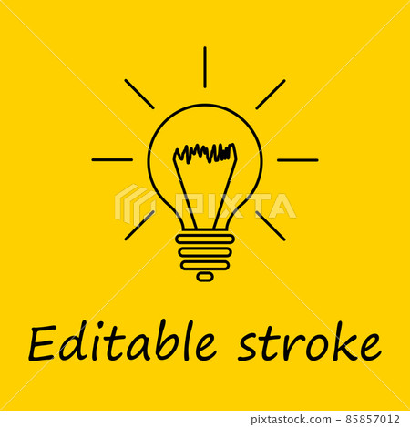 Good idea. Editable stroke. Banner light bulb idea concept, creative concept light bulb drawn for stock. Flat style. Vector Good idea. Editable stroke. Banner light bulb idea concept, creative concept light bulb drawn for stock. Flat style. Vector 85857012
