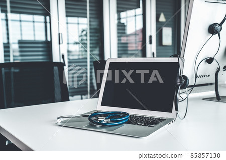 Headset and doctor equipment at clinic ready for actively support for patient 85857130