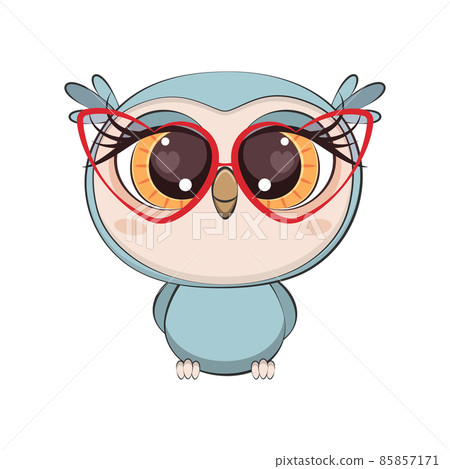 Cute cartoon owl. Funny birds. Vector illustration. 85857171