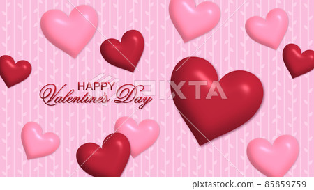 Valentine background design with three-dimensional heart 85859759