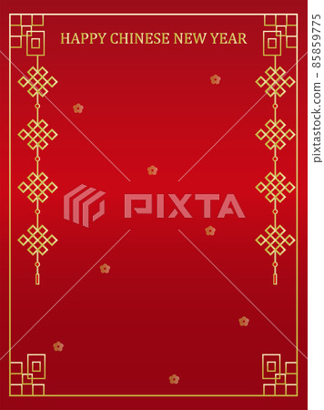 中國吉祥圖案與燈籠鮮紅亮涼框垂直 中國吉祥圖案與燈籠鮮紅亮涼框垂直 85859775