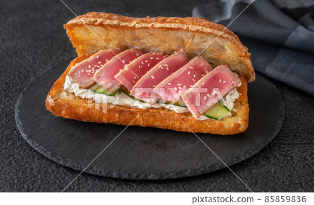 Sandwich with cream cheese and tuna Sandwich with cream cheese and tuna 85859836