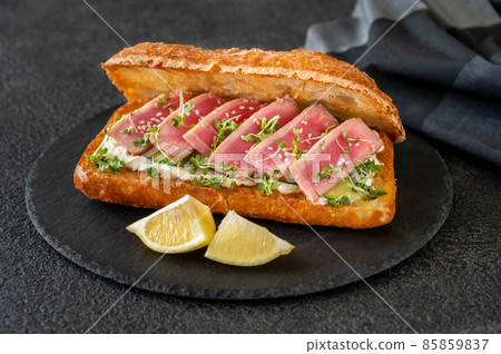 Sandwich with cream cheese and tuna Sandwich with cream cheese and tuna 85859837