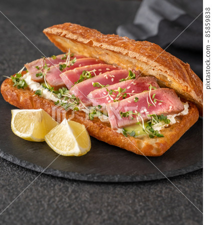 Sandwich with cream cheese and tuna Sandwich with cream cheese and tuna 85859838