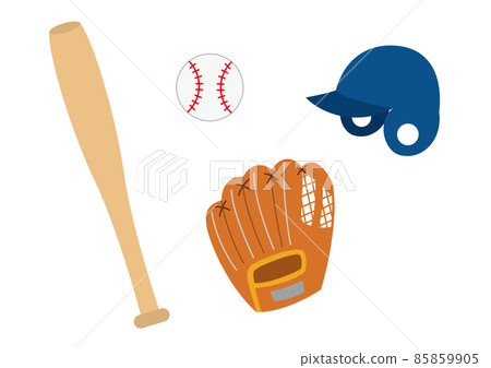 Baseball item illustration set 85859905
