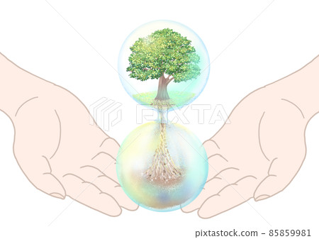 沙漏和木頭環境問題的彩色插圖 沙漏和木頭環境問題的彩色插圖 85859981