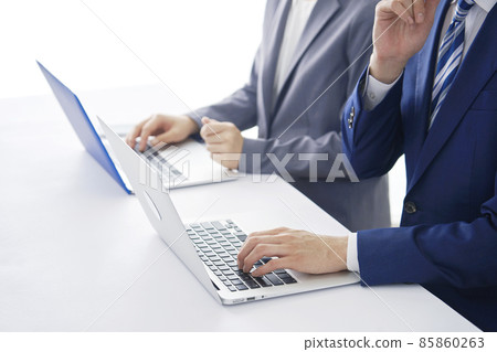 Business desk work faceless Business desk work faceless 85860263