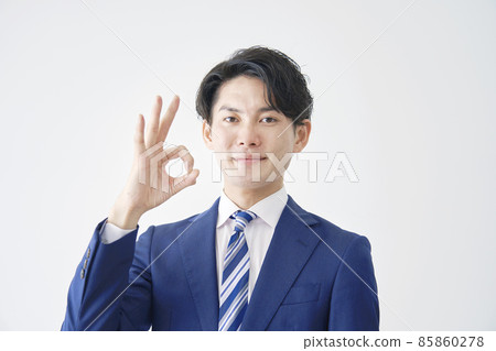 商人 OK 標誌白色背景 85860278