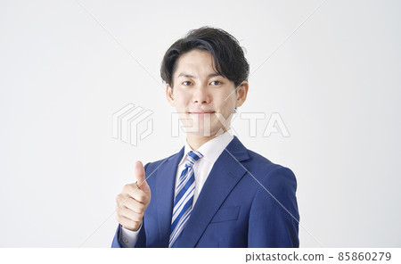 商人好兆頭白色背景 85860279