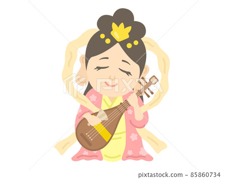 Illustration of Benzaiten God of the Seven Lucky Gods Illustration of Benzaiten God of the Seven Lucky Gods 85860734