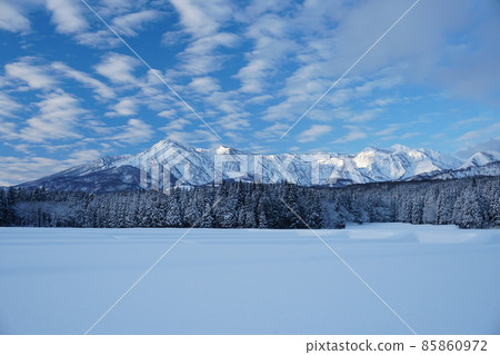 妙高山風景和冬天的深雪梯田 Ver2 85860972