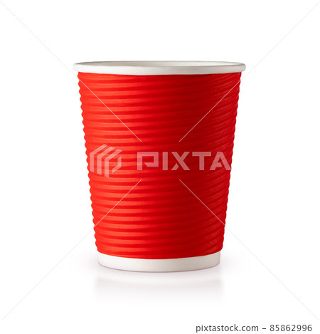 Recycling paper red cup on white background Recycling paper red cup on white background 85862996
