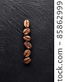Coffee beans on black background 85862999