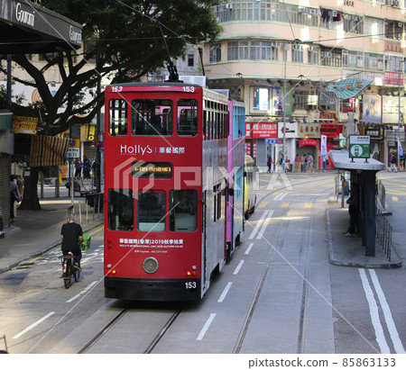 Foot of the common people of Hong Kong "Tram" (tram) Foot of the common people of Hong Kong who have been running since the British colonial times 85863133