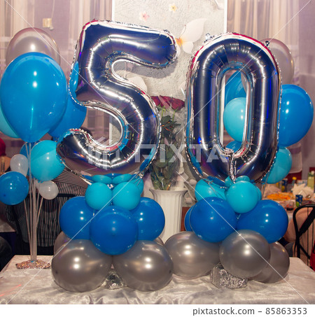 Compositions of balloons. decorations for the birthday, 50th anniversary 85863353