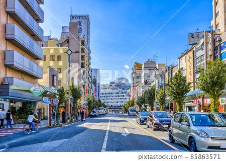 Cityscape of Ota-ku, Tokyo, in front of Kamata Station 85863571