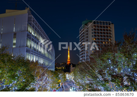 Winter illuminations on Keyakizaka Dori, Roppongi, Minato-ku, Tokyo Winter illuminations on Keyakizaka Dori, Roppongi, Minato-ku, Tokyo 85863670
