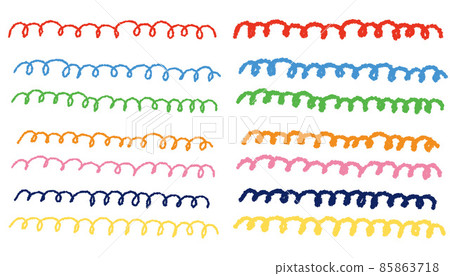 用彩色蠟筆繪製的手寫風格線集 85863718