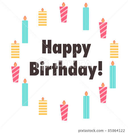 Candle birthday message card illustration material Candle birthday message card illustration material 85864122