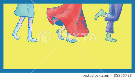 Retro summer illustrations, running up, good friends, walks, lovers, romance, love dates Retro summer illustrations, running up, good friends, walks, lovers, romance, love dates 85865758