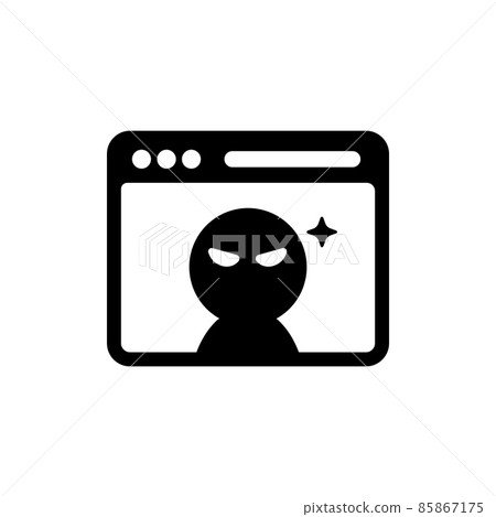 Hacker hacker account hijacking vector icon illustration (WEB browser) 85867175
