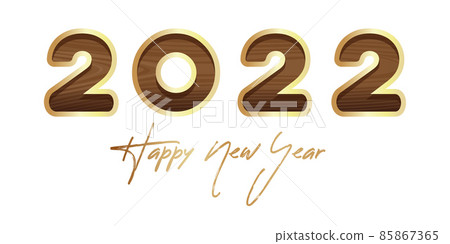 New Year symbol. Wooden figures carved in white 85867365