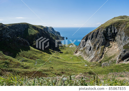 日本最北端禮文島 日本 北海道 桃岩展望台路線 照片素材 圖片 圖庫