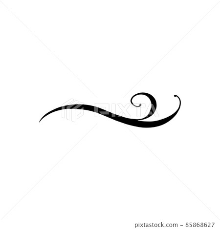 Letter or text tail underline or typography line, vector illustration isolated. Letter or text tail underline or typography line, vector illustration isolated. 85868627