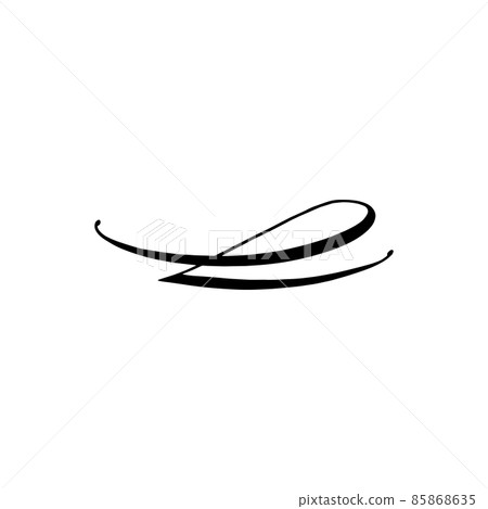 Curl on letter or text tail handwriting element vector illustration isolated. Curl on letter or text tail handwriting element vector illustration isolated. 85868635