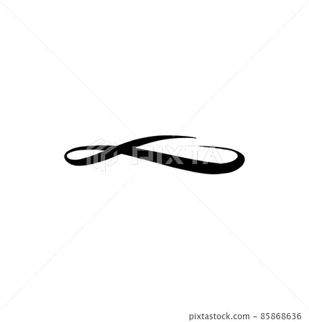 Handwritten curved underline lettering element, vector illustration isolated. Handwritten curved underline lettering element, vector illustration isolated. 85868636