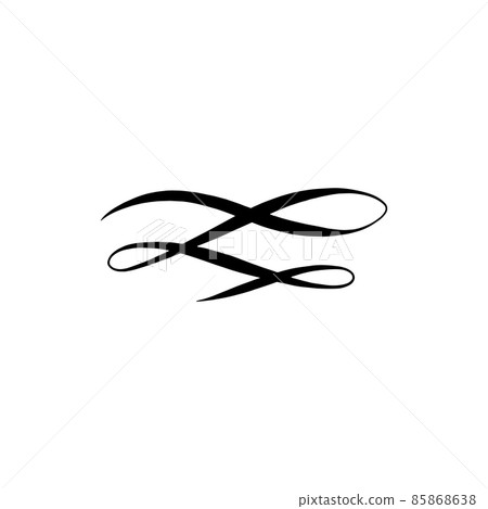 Hand drawn lettering underline or text tail, vector illustration isolated. 85868638