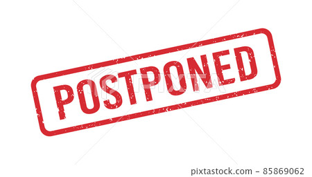 Postponed red grunge rubber stamp. Postpone sign sticker. Grunge vintage square label. Vector illustration on white background Postponed red grunge rubber stamp. Postpone sign sticker. Grunge vintage square label. Vector illustration on white background 85869062
