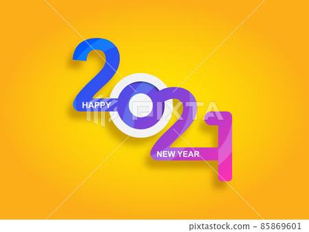 Abstract happy New Year 2021 logo text design. Cover of business. Brochure design template, card, banner. Vector illustration. Abstract happy New Year 2021 logo text design. Cover of business. Brochure design template, card, banner. Vector illustration. 85869601