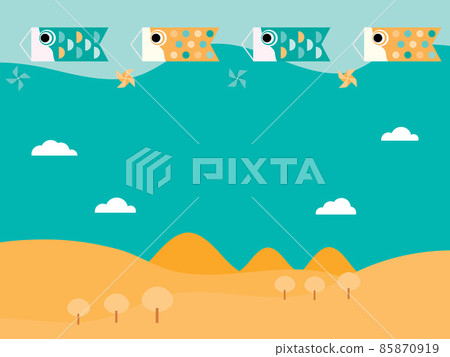 Background illustration of Koinobori swimming in the sky on Children's Day Background illustration of Koinobori swimming in the sky on Children's Day 85870919